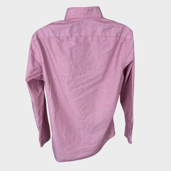 Banana Republic Large Non-Iron Tailored Slim Fit Pink Button Front Mens Shirt - Picture 6 of 9